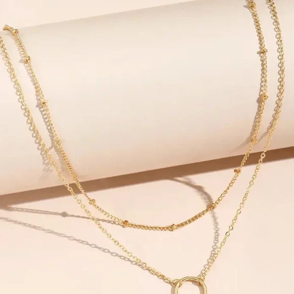 NWT gold circle pendant necklace - Picture 2 of 4